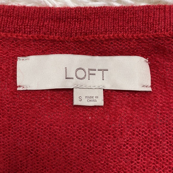Loft Sparkle Pop Shine Embroidered Sweater 💗 Red & Gold - Picture 15 of 16